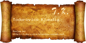 Todorovics Klaudia névjegykártya